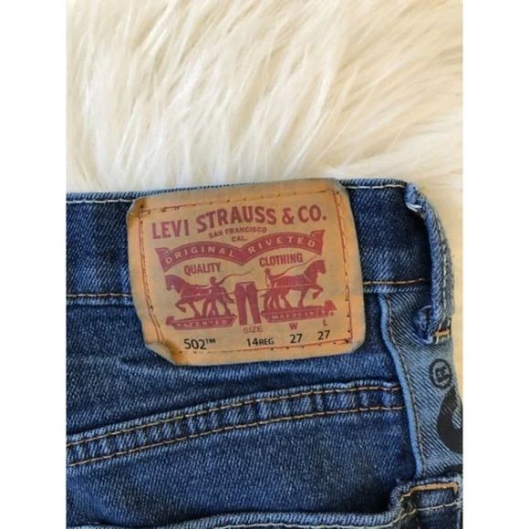 Levi's 502 Logo Inset Blue Jeans 27 x 27 14 - Picture 8 of 8